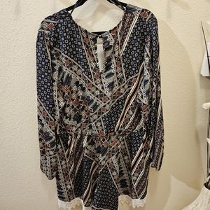 Forever 21 Jumpsuit 3X /Short/ Navy and Beige
